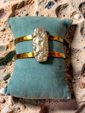 Rustic Cuff Gold tone Cuff with Silver accent Bracelet Rustic Cuff New